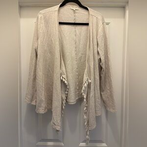 Verve Ami | Cream Cardigan with Tassel Accents